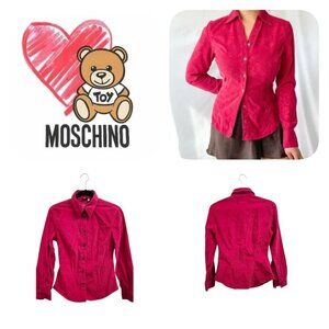 Moschino Jeans Long-sleeve corduroy Womens shirt Hot Pink Size 8